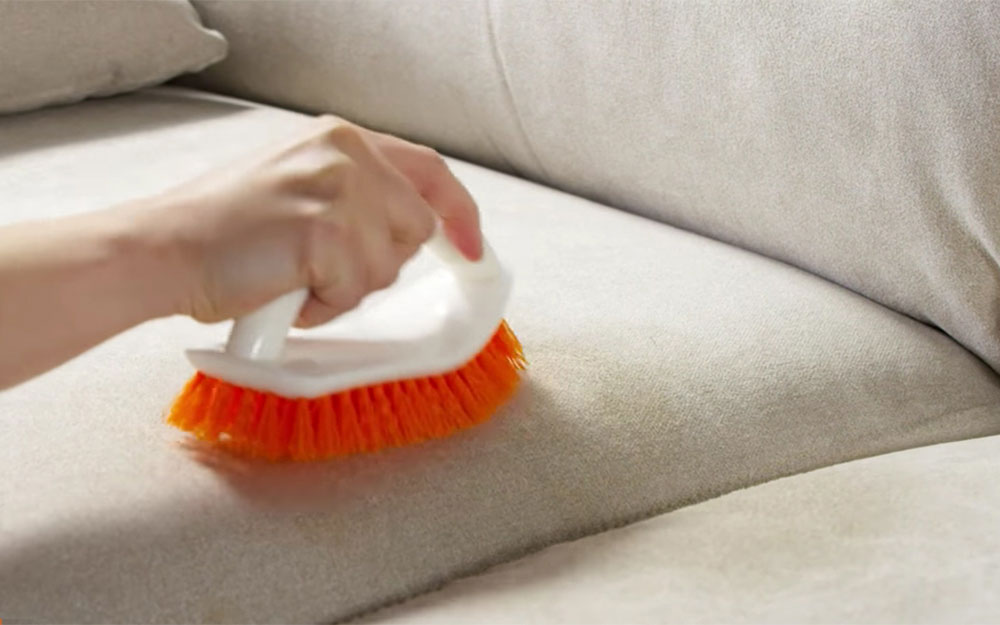 with-brush How to clean microfiber furniture to make it look new