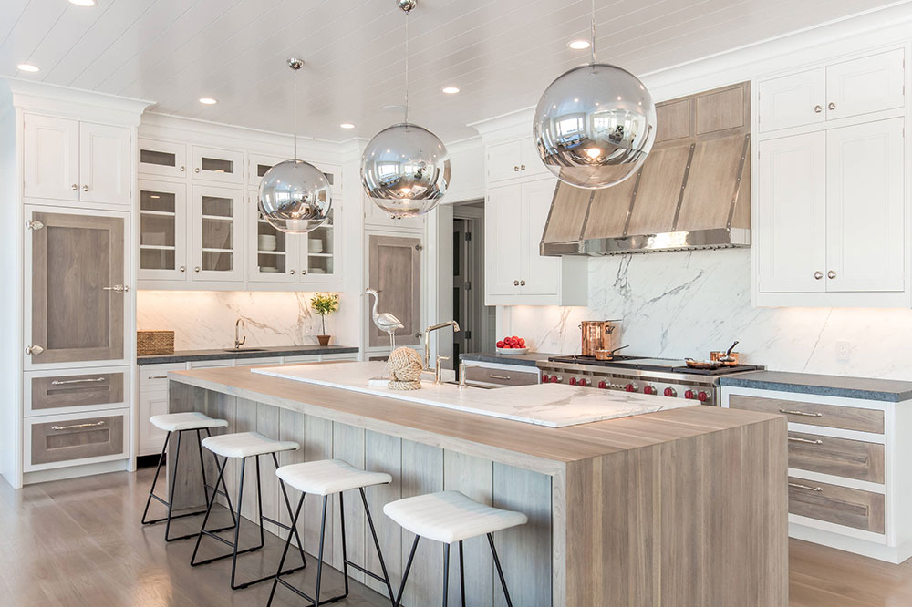 Bakes-Kropp-Bridgehampton-Driftwood-Dream-Kitchen-by-Bakes-Kropp-Fine-Cabinetry How to use a waterfall countertop to make an awesome kitchen