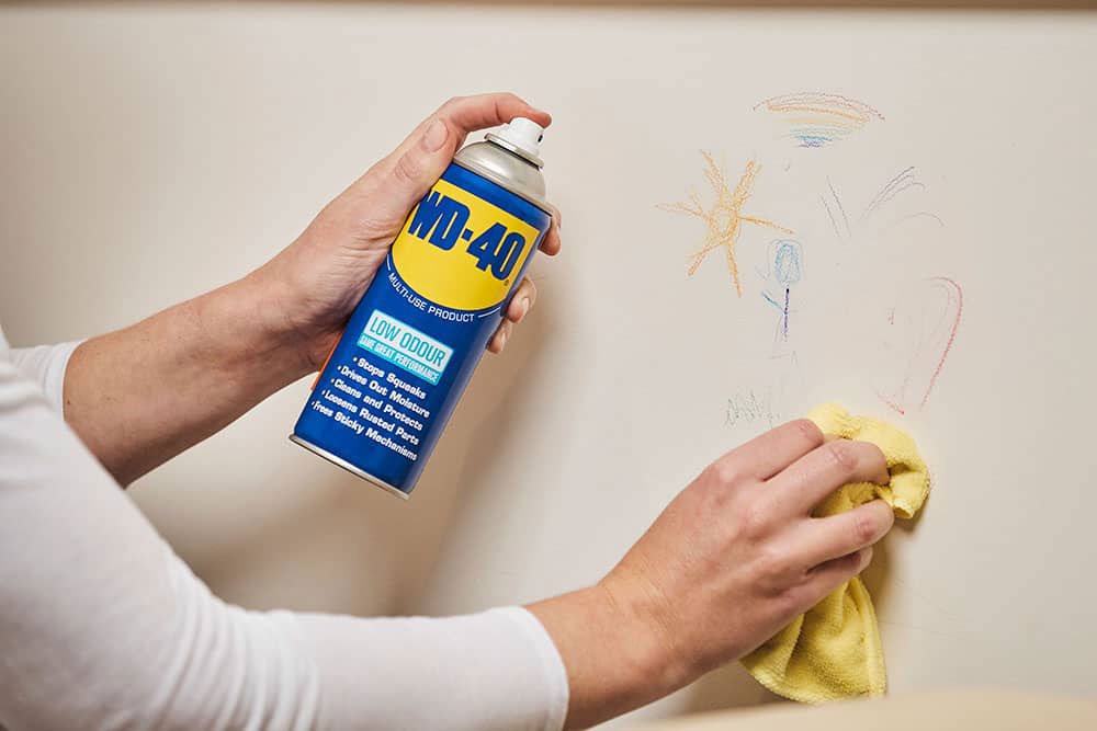 WD-40 How to get crayon off walls using these solutions