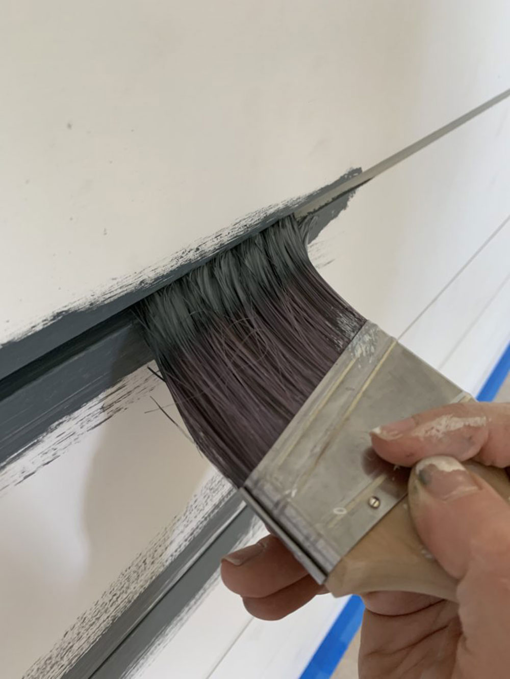 brush-paint Should you put shiplap over drywall?