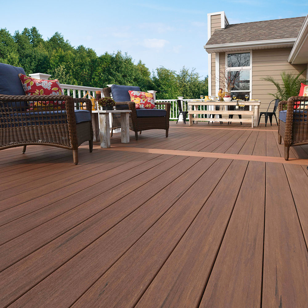 AZEK-Vintage-Collection-in-Mahogany.-Premier-Rail-in-white.-by-TimberTech TimberTech Azek vs Trex Decking: Which is the Best? (Answered)