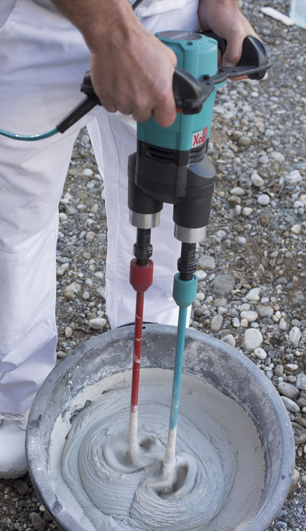 Prepare-the-self-leveling-compound How to level a concrete floor that slopes (Must read)