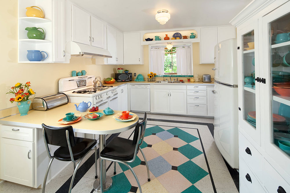 Retro-Kitchen-Remodel-by-Margie-Grace-Grace-Design-Associates The Best Linoleum Flooring Brands You Can Pick From (Answered)