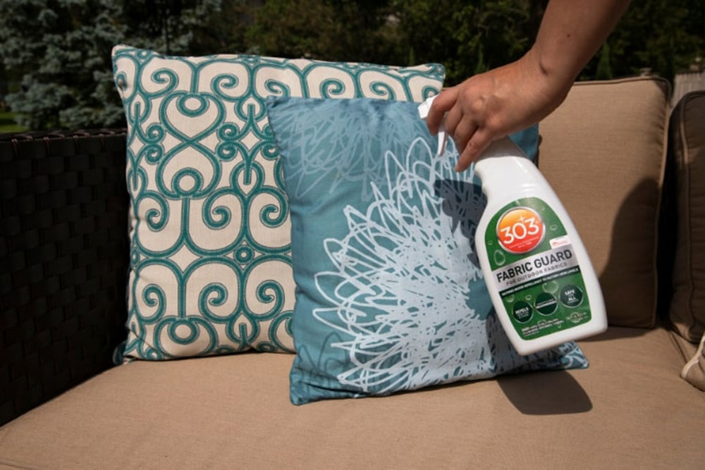 Add-a-fabric-protector How to clean outdoor furniture cushions in a few steps