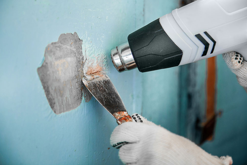Heat-Application-Method How to remove paint from concrete walls