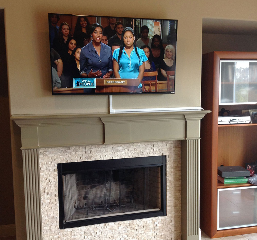 Create-art-with-wires How to hide the TV wires over a brick fireplace (Quick guide)