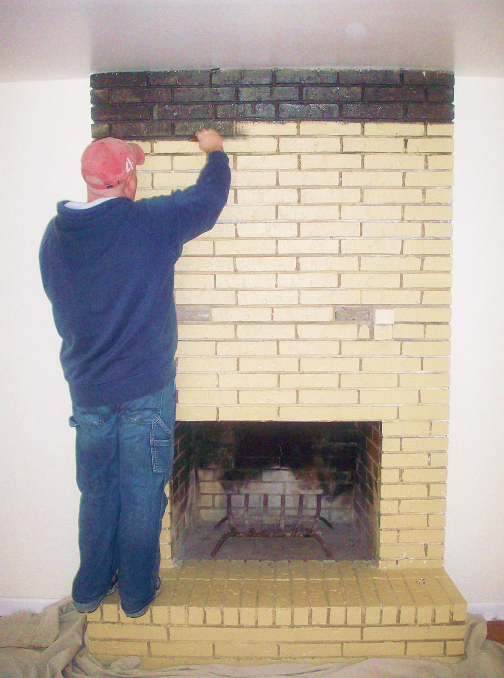 Paint-the-raceway How to hide the TV wires over a brick fireplace (Quick guide)