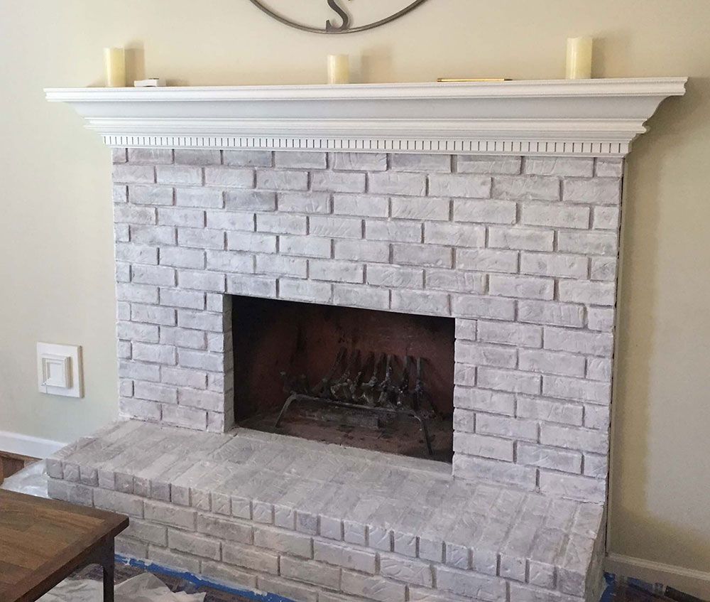 brickfirplace How to paint a brick fireplace so it looks great