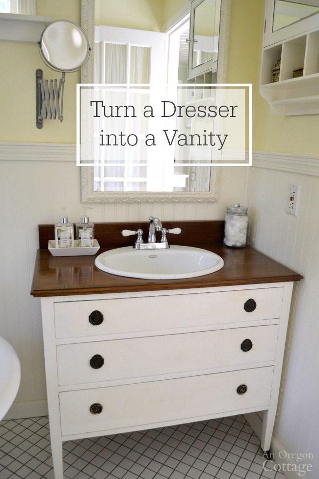 Tutorial-for-turning-a-dresser-into-a-bathroom-vanity 5 DIY Bathroom Vanity Ideas and Options You Can Try