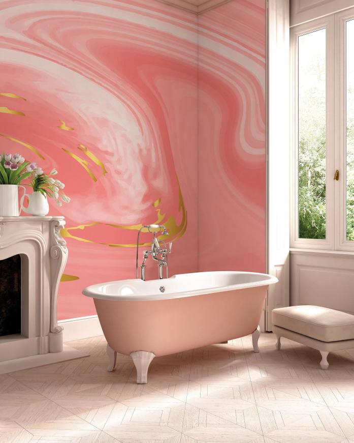 pink-abstract-marble-wallpaper-mural-room Top 10 Marble Effect Wallpapers That Make Your Room Look Amazing