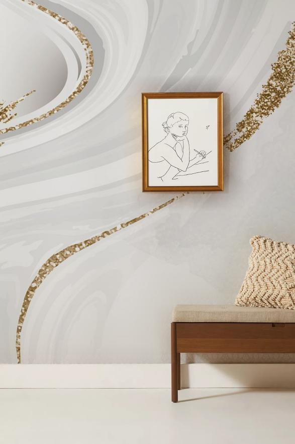 white-gold-marble-wallpaper-mural-room Top 10 Marble Effect Wallpapers That Make Your Room Look Amazing