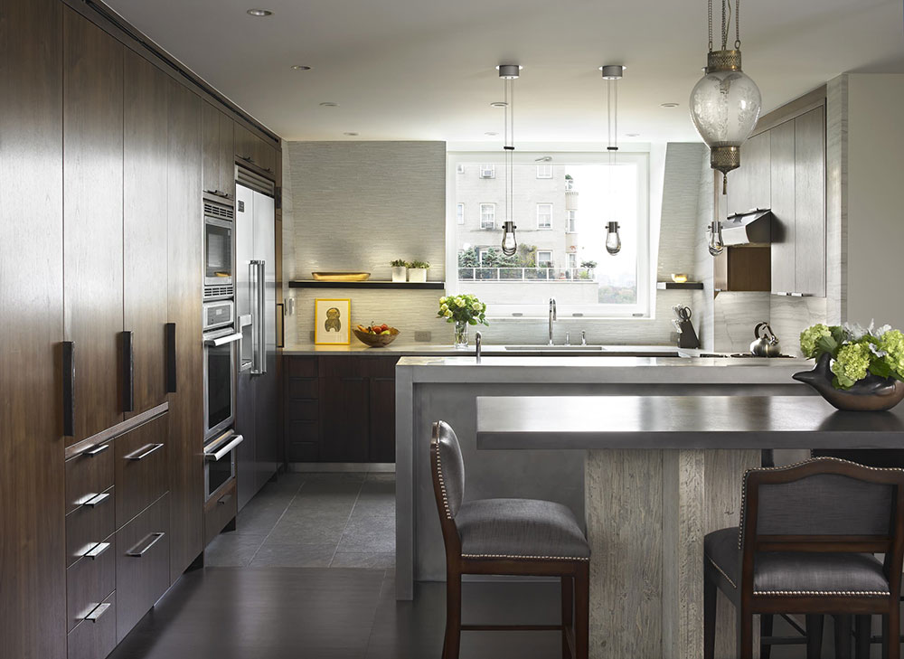 Central-Park-West-Manhattan-by-Foley-Fiore-Architecture Gorgeous Kitchen Color Schemes with Grey Floors