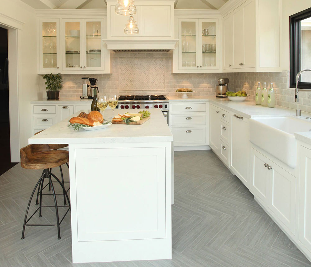 Contemporary-Farmhouse-Kitchen-by-Arch-Interiors-Design-Group-Inc. Gorgeous Kitchen Color Schemes with Grey Floors