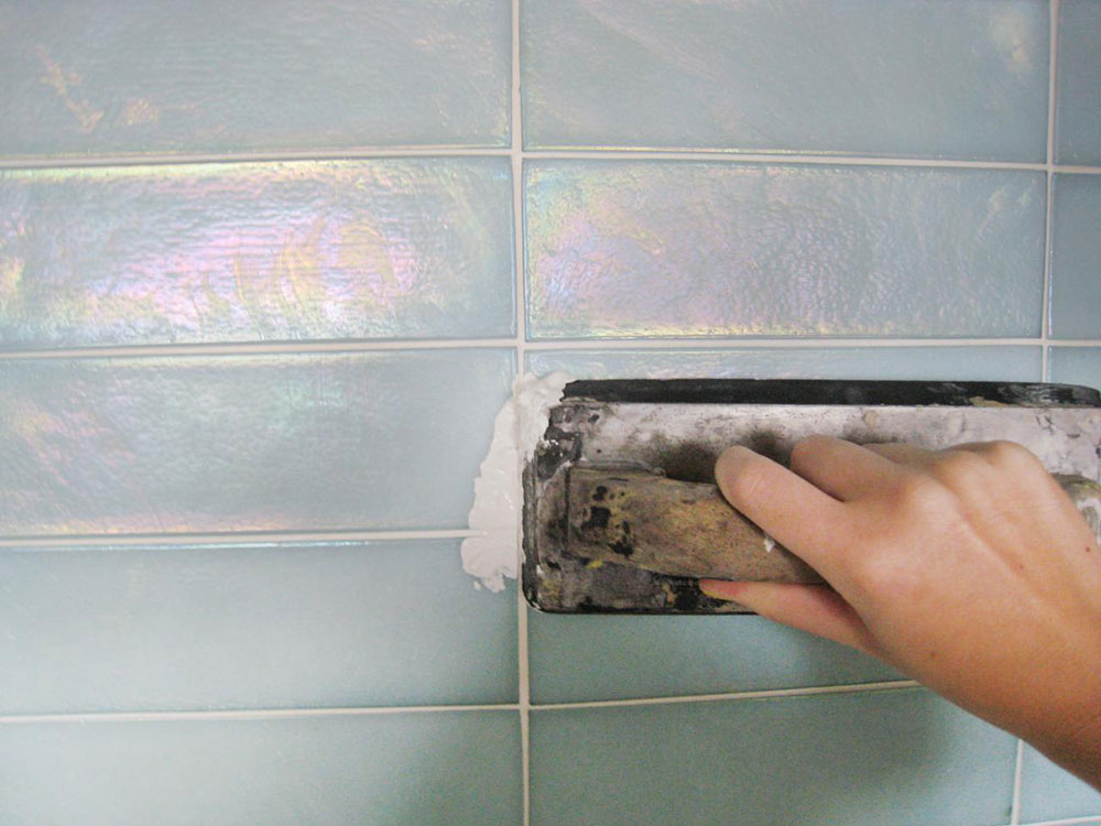 Grout-the- How to Install Kitchen Backsplash on Drywall