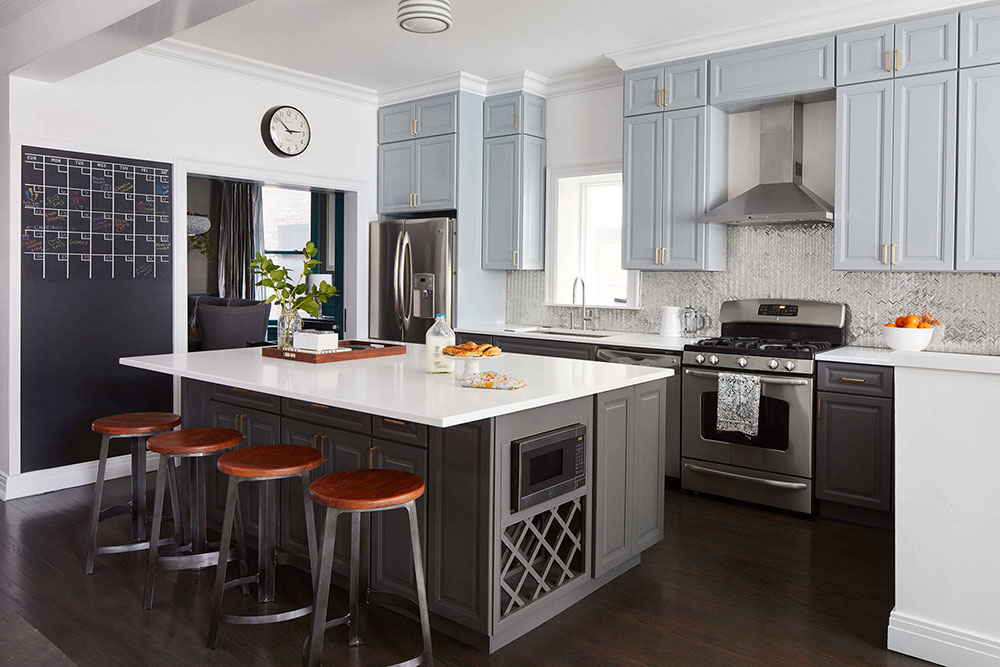 School-House-Eclectic-by-Third-Coast-Interiors Neat Kitchen Color Schemes with Dark Floors