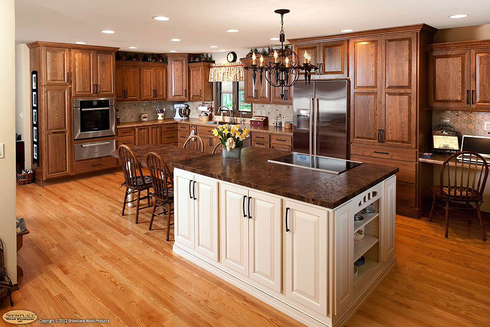 Showplace-Cabinets-%E2%80%93-Kitchen-by-Showplace-Cabinetry Beautiful Kitchen Color Schemes with Wood Cabinets