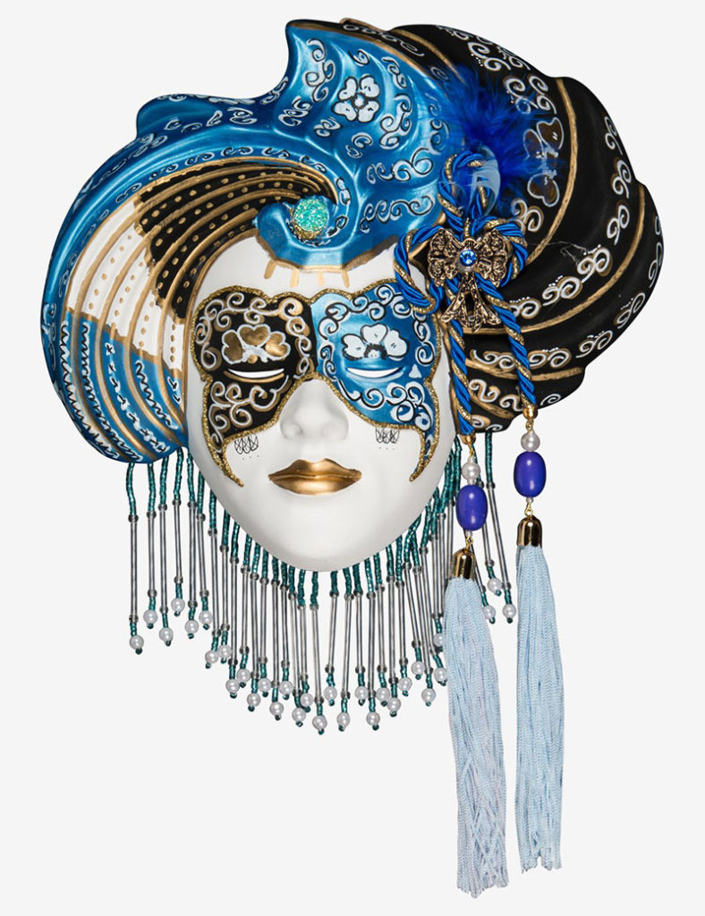 blu-madalena-788x1024 How to Decorate a Long Hallway with Venetian Masks