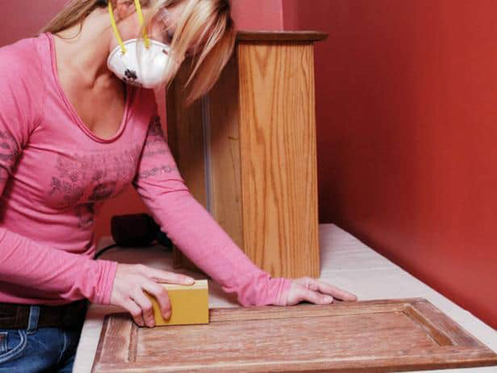 4th-Step-Sand-Your-Cabinet How To Paint Pressed Wood Kitchen Cabinets