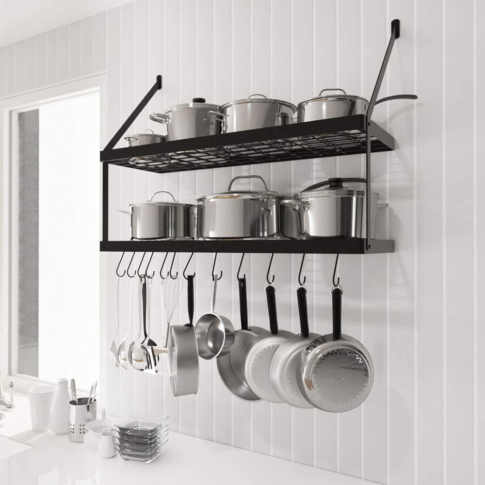 Pot-Rack-Hooks How to Organize Kitchen Utensils to Find Them Better