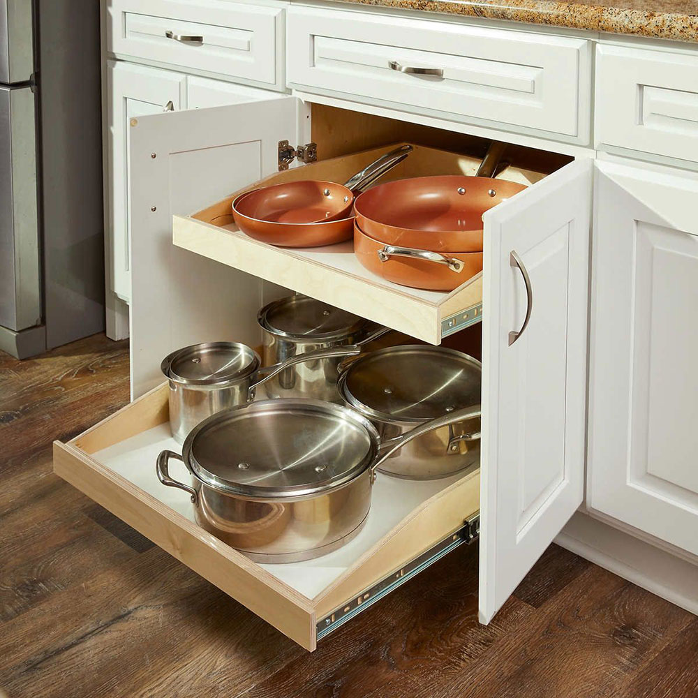 Sliding-Storage How to Organize Deep Kitchen Cabinets