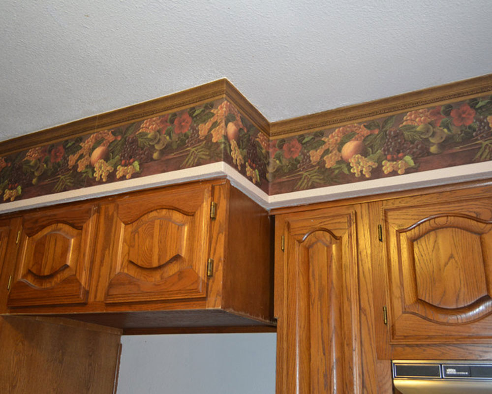 Use-Wallpaper How To Disguise Kitchen Soffits Elegantly