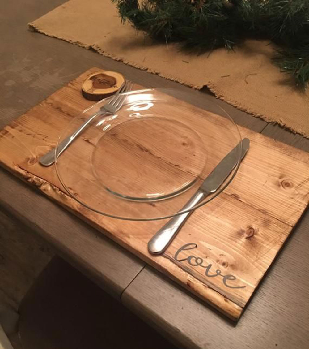Use-a-Cutting-Board-as-a-Plate-Charger How to Display Cutting Boards on a Kitchen Counter