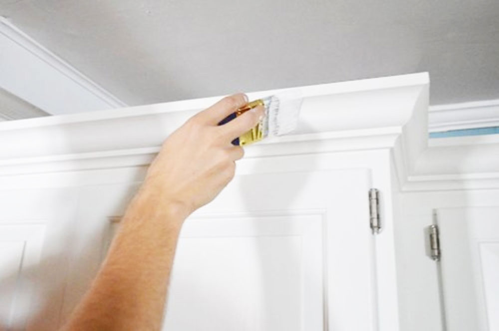 paint How To Install Crown Molding On Kitchen Cabinets