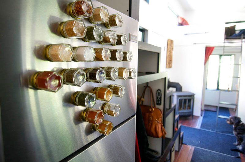 Attach-a-Magnetic-Spice-Rack-to-Your-Fridge How To Organize A Small Kitchen Without A Pantry