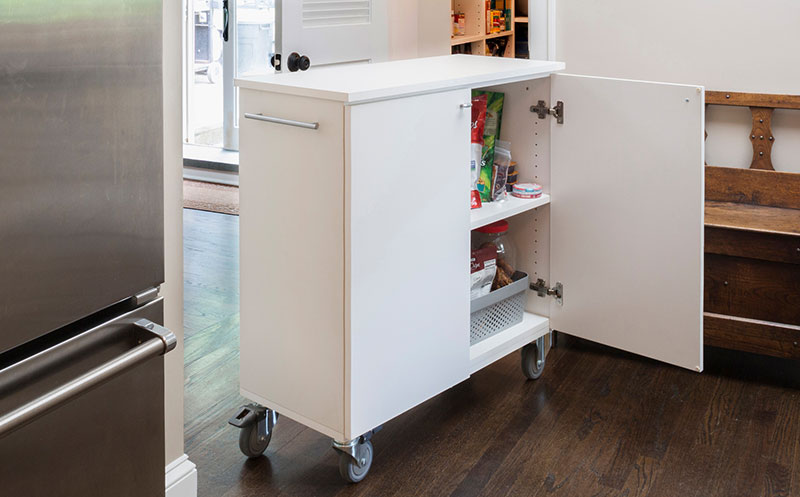 slim-pantry-cart How To Organize A Small Kitchen Without A Pantry