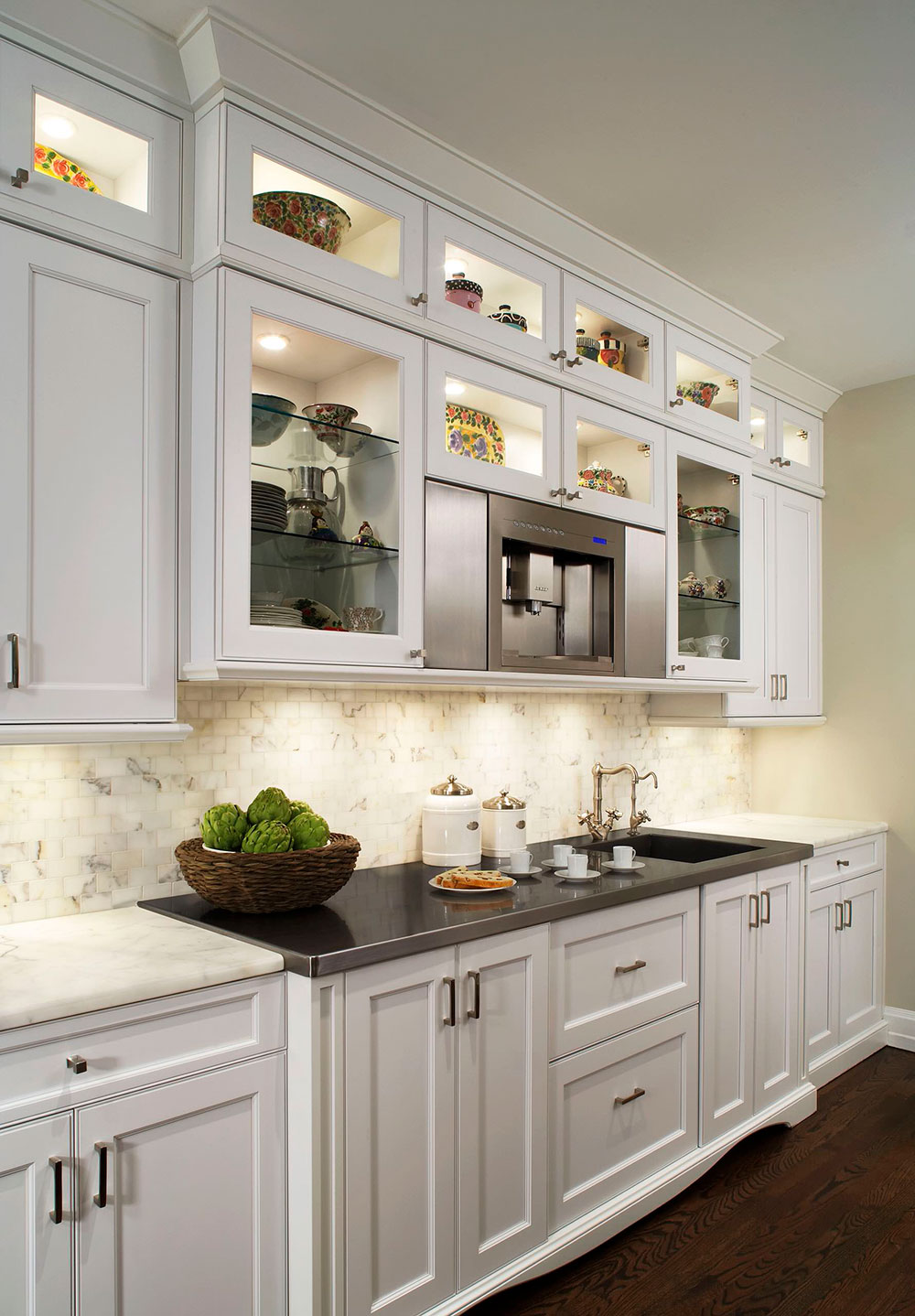 Millennium-Cabinetry How To Style Glass Kitchen Cabinets To Look Stunning