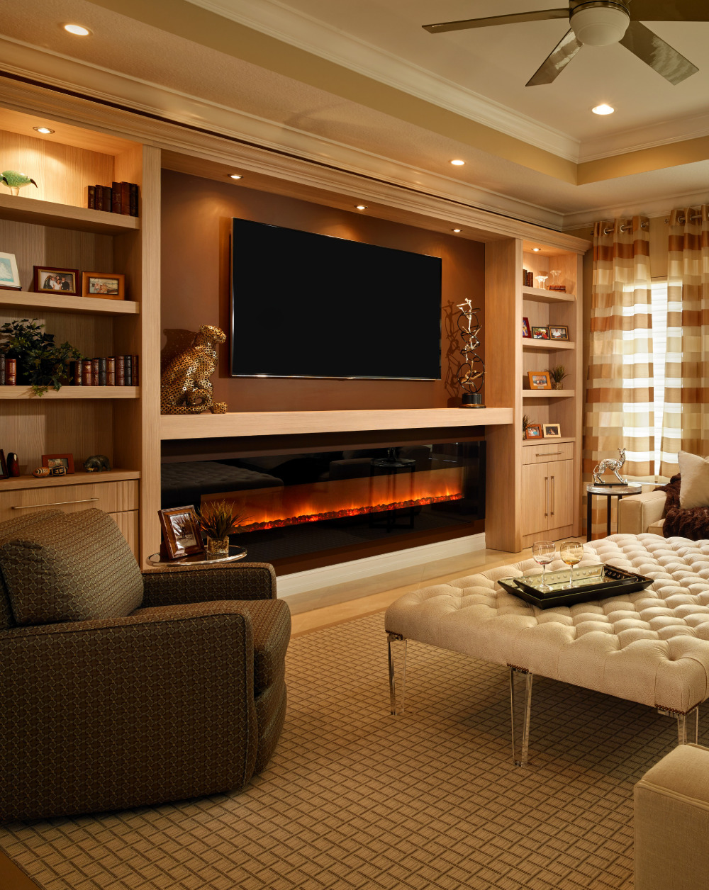 1-17-2-1 Electric fireplace ideas with the TV above: 14 Examples